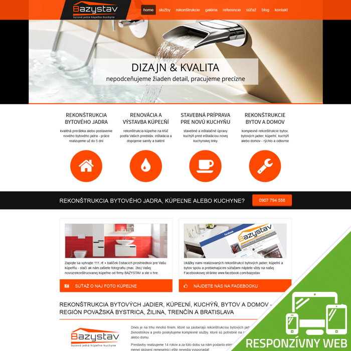 EDMAX, s.r.o. | Tvorba web stránky pre stavebnú firmu BAZYSTAV, Považská Bystrica